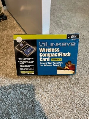 Linksys WCF12 Wireless CompactFlash Card 2.4GHz Fits Type 1 or Type 2 Slot! NEW - Image 1 of 4