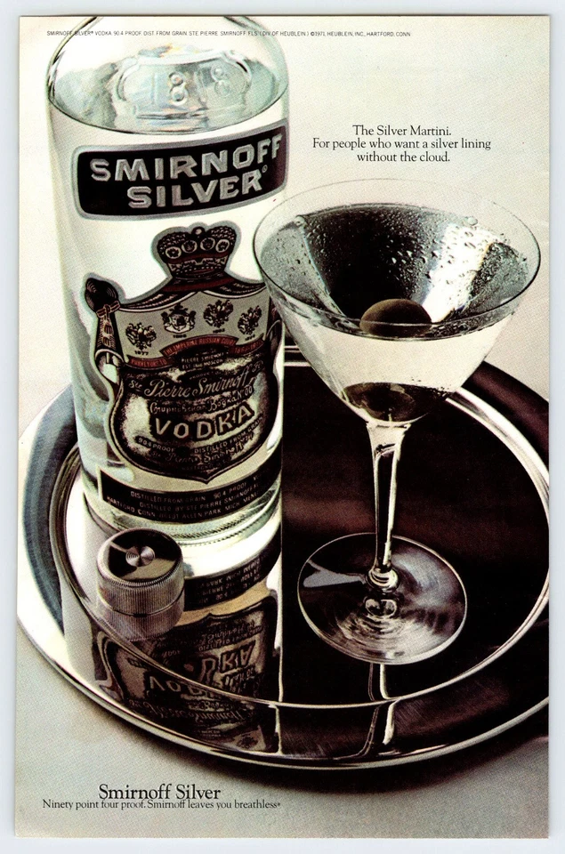 Martini Smirnoff 1972 plata vodka vintage 6"X9" revista anuncio años 70 M541 Foto 1 de 1