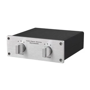3 bis 3 RCA Audioquelle Signal Schalter Box manuell passiv Audio Splitter 3 Zoll... - Bild 1 von 4