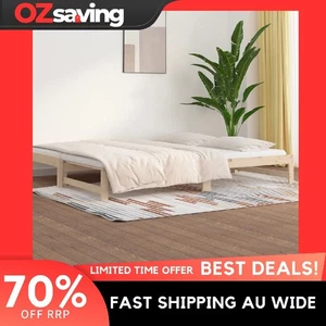 wooden day bed pull-out sofa bed solid pine 90x190 cm natural color 0437 - Picture 1 of 11