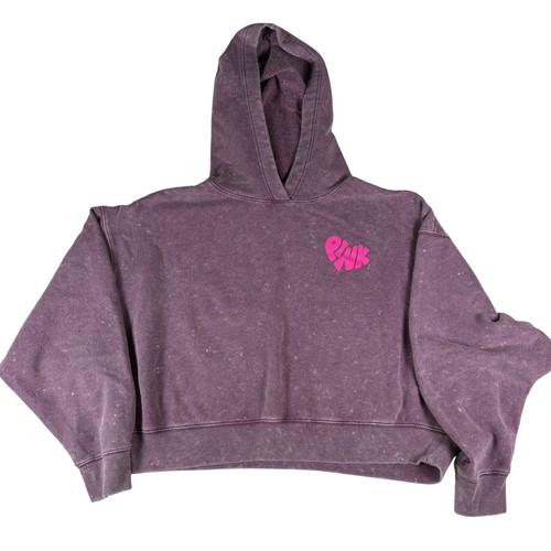 UNDERCOVER ROSA Victoria's Secret Felpa con Cappuccio Donna XL Crop Pullover Felpa Cuore