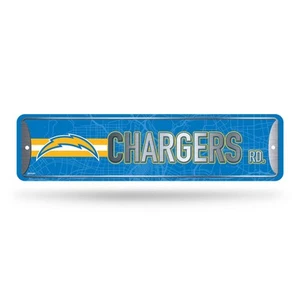 NFL Los Angeles Chargers Home Décor Metal Street Sign (4" x 15") - Great for ... - Picture 1 of 8