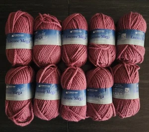 Lot of 10 Skeins Plymouth Yarn Encore Mega 327 Wild Rose Super Bulky - Picture 1 of 5