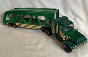 Vintage 82 Tonka Kenworth Car Transporter Trailer Green Pressed Steel Excellent - Picture 1 of 9