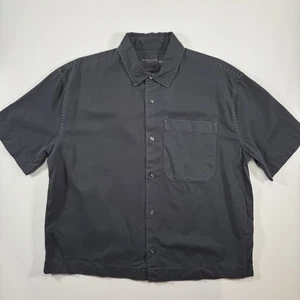 ABERCROMBIE & FITCH Stretch Boxy Cropped Kurzarm Hemd mit Knopfleiste Small grau - Bild 1 von 14