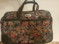 Vintage Oscar de la Renta Tapestry Suitcase 21”x14”x6” 