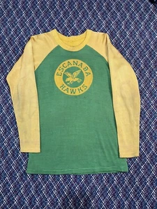 Vintage  1920s 30s Jersey Shirt Chain Stitched ESCANABA HAWKS! Very Rare - Picture 1 of 21