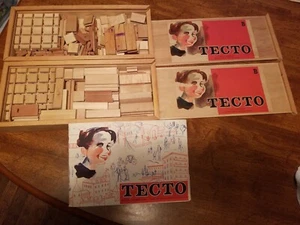 Vintage Tecto B Sets 2 - Swiss Wood Building Kits Free Same Day Shipping - Picture 1 of 12