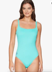 Polo Ralph Lauren Modern Solid Martinique One-Piece Lagoon Sz L - Picture 1 of 3