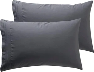 2 Pillowcases Egyptian Comfort 1800 Count Queen Size, 20x30 Inches - Picture 1 of 12