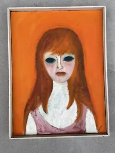 VTG Mid-Century Modern Original Oil Painting Woman Lady Signed ART 1960's Degner - Picture 1 of 5