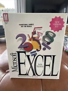 Microsoft Excel 4.0 Spreadsheet Software for Vintage Macintosh Computer Sealed - Picture 1 of 5