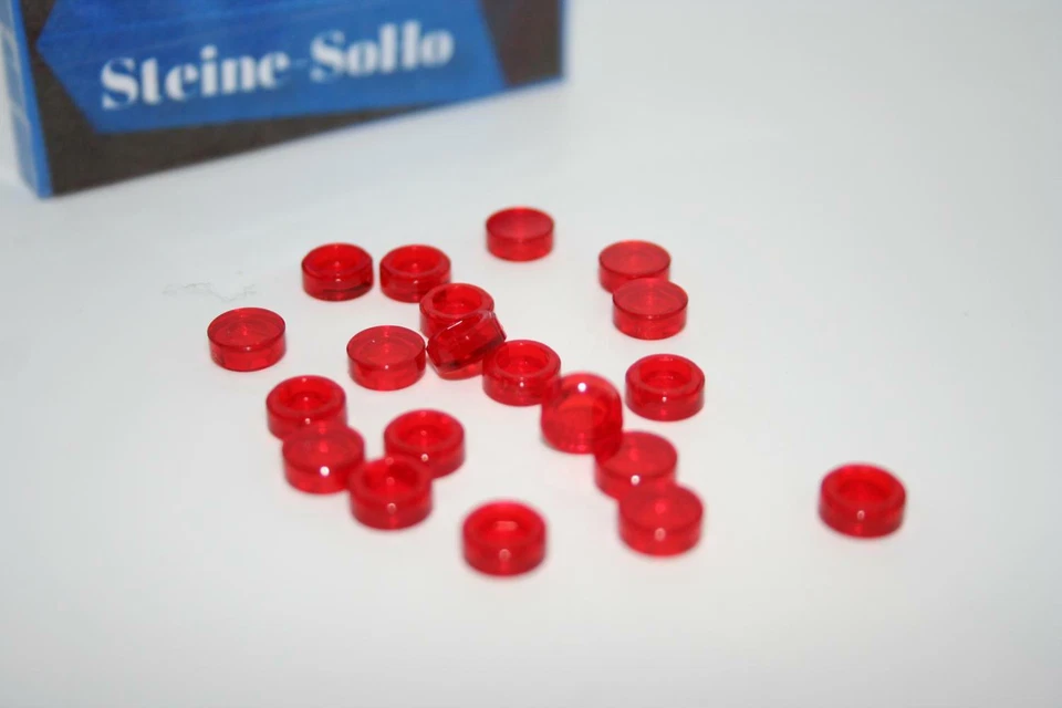 Lego (c) 20x Rundfliese - 1x1 - transp rot - 98138 - tile round red - Bild 1 von 1