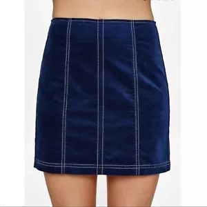 Pacsun blue velvet high waisted mini skirt size 25 - Picture 1 of 4