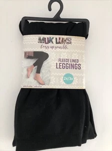 Muk Luks Fleece Lined Leggings Size 2X/3X Black NEW - Picture 1 of 4