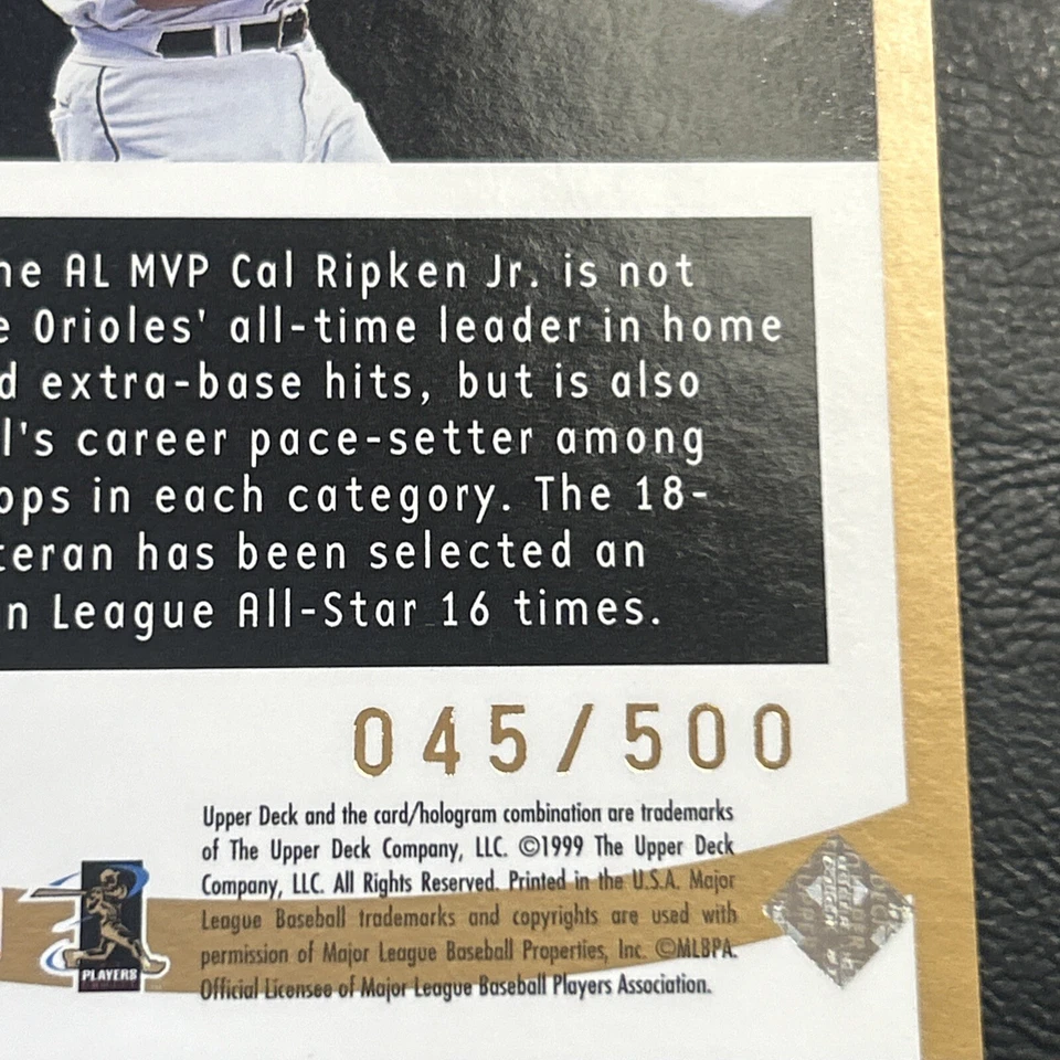 C53b 1999 Ovation Gold /500 Upper Deck #83 Cal Ripken Jr Superstar Spotlight - Image 1 of 3