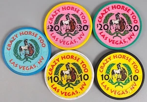 5x Crazy Horse Too Casino Chips Las Vegas, Nevada Strip Club Paulson - Bild 1 von 7
