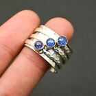Tanzanite Round Cut Solid 925 Sterling Silver Meditation Spinner Ring H424