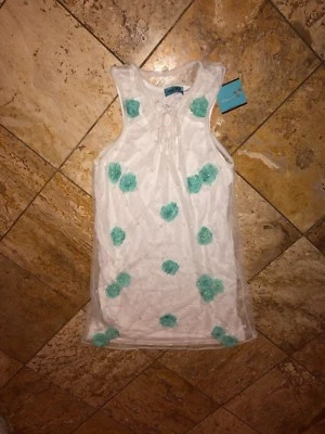 NWT $276 Letarte White Embellished Tunic Mesh Dress Swimsuit Cover-up Women's - Image 1 of 4