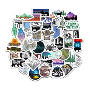 50 Stück Go Camping Outdoor Wandern Aufkleber Wasserdicht für Kind Teen Laptop Decal - Bild 1 von 4
