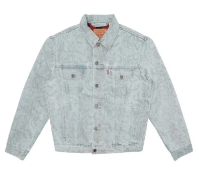 Chaqueta de camionero Supreme Levi's piel de serpiente azul claro para hombre XL FW17 USADA EN EXCELENTE ESTADO RARA AF Foto 1 de 4