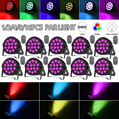 10X RGBW 140W 14 LED Par Lichteffekt DMX Party DJ Bühnenbeleuchtung Scheinwerfer - Bild 1 von 4