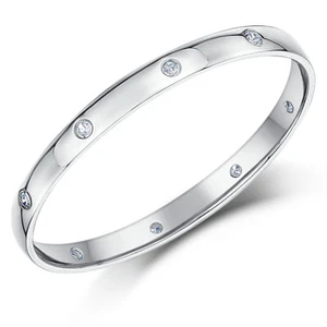 18ct Oro Blanco Anillo Corte Forma Diamante Boda 2mm Banda - Imagen 1 de 2