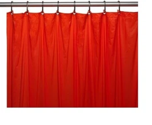 Holiday Red Shower Curtain Liner Metal Grommets Magnetized 70" x 72" Christmas - Picture 1 of 7
