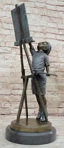 Método de cera perdida escultura de bronce de niño pintura sobre lienzo obra de arte venta - Imagen 1 de 10