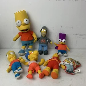 The Simpsons Plush Toy Bundle Lot x7 2004 2005 Free Tracked Postage - Picture 1 of 6
