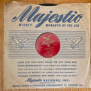 ANGELINA LOUIS PRIMA 78 RECORD ROBIN HOOD MAJESTIC SLEEVE 1016 10" 1945 - Picture 1 of 6