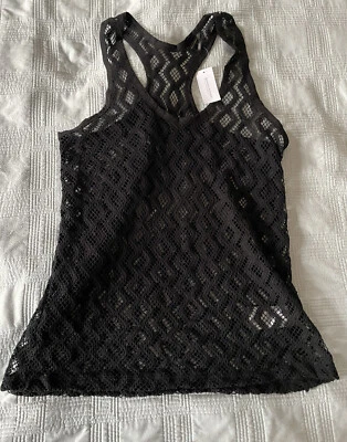 Banana Republic Women's Black Lace Beach Pool Swimsuit Cover Up (Size Large) NWT - Image 1 of 4
