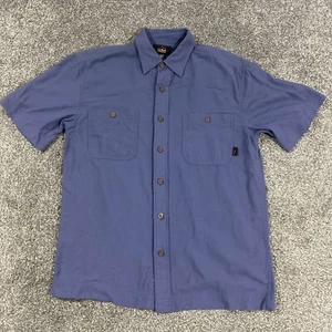 L.L. Bean Classic Cotton Denim Button-Up Blue Short Sleeve Shirt Men's Sz S Vtg - Picture 1 of 10