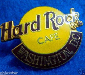 WASHINGTON DC CLASSIC SMALL ORANGE LOGO 2LC Hard Rock Cafe PIN TAC BACK - Picture 1 of 1