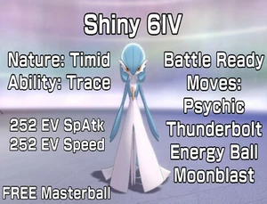 Gardevoir Square Shiny 6IV Pokemon Sword Shield Timid - Trace - FREE Masterball - Picture 1 of 5