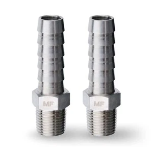 Stainless Steel 1/8" Male NPT to 5/16" Hose ID Barb Barbed Hose Fitting Adapt... - Picture 1 of 7
