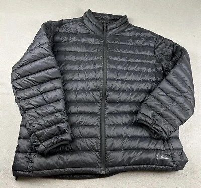 Cabelas Puffer Jacket Mens 2XL Black Duck Down Filled Full Zip Lightweight NWT - Image 1 of 4