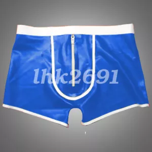 100% Pure Latex Boxer Shorts Men White Waist Underwear 0.4mm Rubber Size S-XXL - Picture 1 of 13