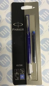 Pluma Estilográfica Parker Vector Azul Recargable con Plumín Mediano y Tinta Azul  - Imagen 1 de 3