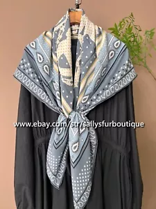 Sallys 100% Chiffon Silk Wrap Scarf Beach Sarong Paisley Saddle Print Shawl 43" - Picture 1 of 18