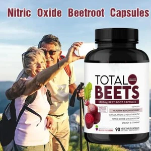 Nitric Oxide Beetroot Capsules-Total Beets 1800mg Beet Root Capsules - 90PCS. - Picture 1 of 11