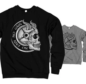 Herren Pullover Sweater No Pain no Gain Sport Fitness Bodybuilding PG26420SW - Picture 1 of 1