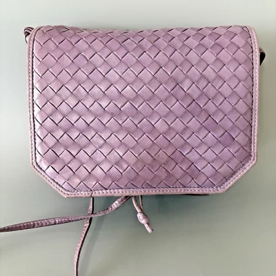 Vintage Bottega Veneta Intrecciato Crossbody Bag Light Purple Lavender - Image 1 of 4