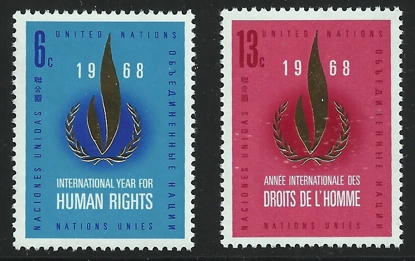United Nations Scott #NY 190-91, Singles 1968 Complete Set FVF MNH - Image 1 of 1