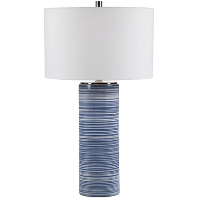 Uttermost 28284 Montauk Table Lamp Striped White and Indigo - Image 1 of 4