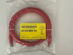 Avaya IP400 IPO ISDN RJ45/RJ45 3M Red Ethernet LAN NETWORK Lead/Cable - Picture 1 of 3