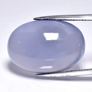 💎 25.48ct Oval Cabochon Natural Bluish Purple Chalcedony - Africa Gemstone - Picture 1 of 4