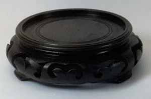 Vintage chinesische geschnitzte Holz 4" Schale Urne Pflanze Vase Display Ständer Setzstufe Sockel  - Bild 1 von 9