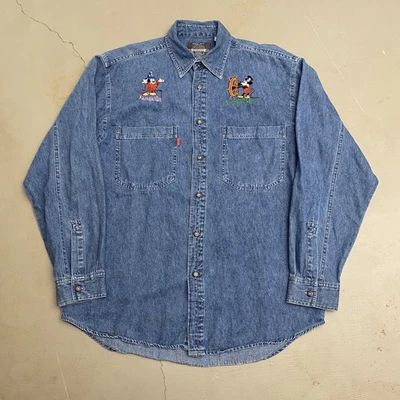 1990s Bugle Boy Disney Fantasia Denim Button-Up Shirt - Image 1 of 4