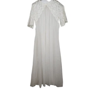 Vintage VANITY FAIR Gr. 34 weiß Einknopf Peignoir Morgenmantel siehe Fotos - Bild 1 von 9